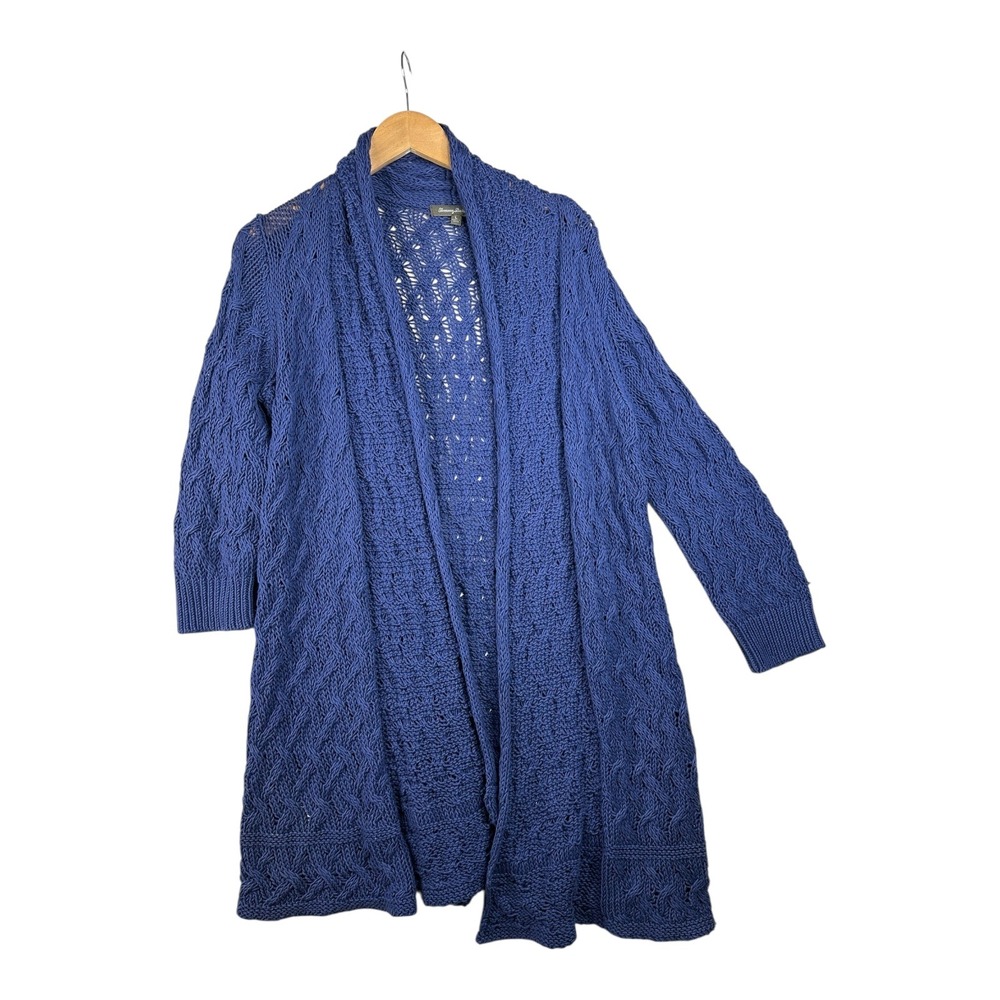 Tommy Bahama Open Knit Linen Blend Cardigan size Large Blue